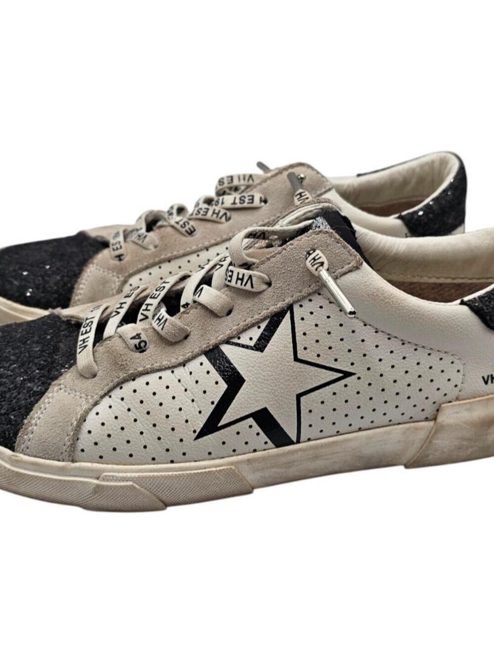 Vintage Havana Mag Women's sneakers in a white and black glitter 8.5